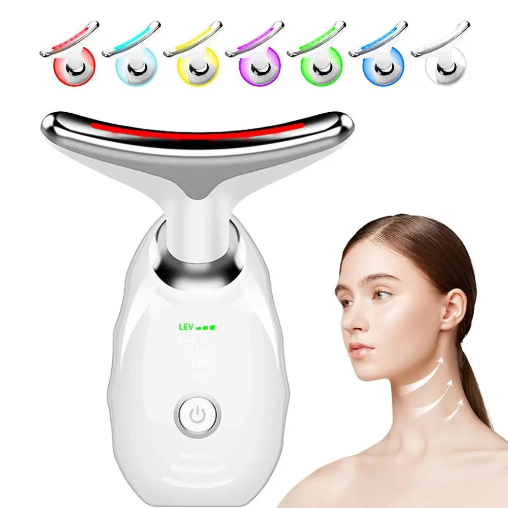 3 Colors/7 Colors Face Neck Massager Household Lifting And Firming Facial Electric Introduction Beauty Massage Face Care Tools