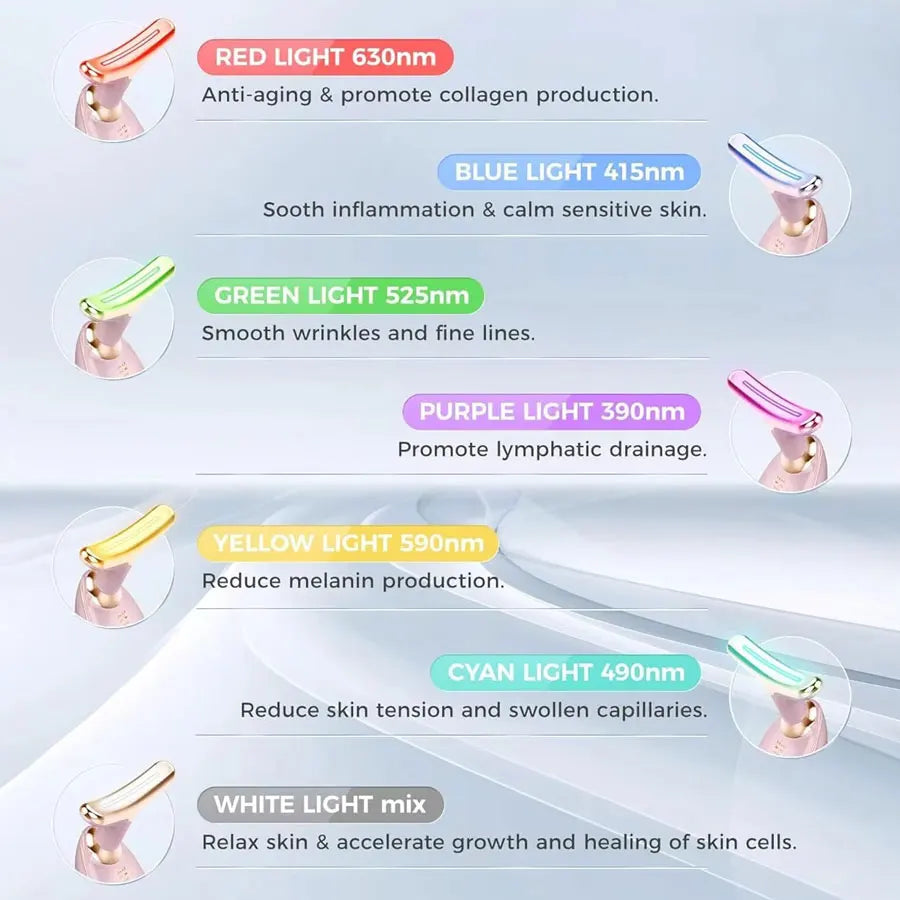 3 Colors/7 Colors Face Neck Massager Household Lifting And Firming Facial Electric Introduction Beauty Massage Face Care Tools