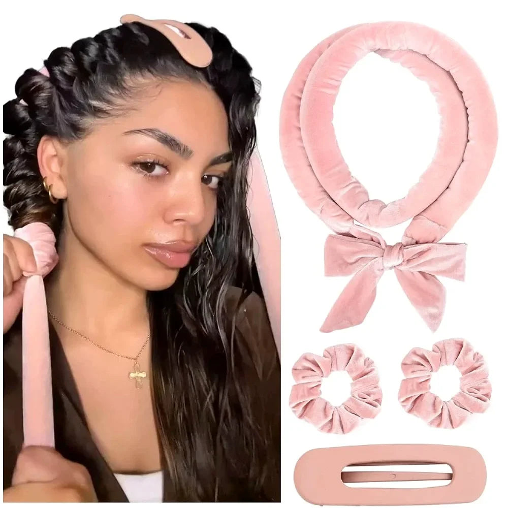 Luxury Heatless Silk Curling Ribbon Set - Effortless Overnight Curls Without Damage