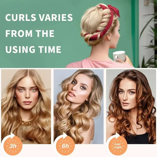 Luxury Heatless Silk Curling Ribbon Set - Effortless Overnight Curls Without Damage