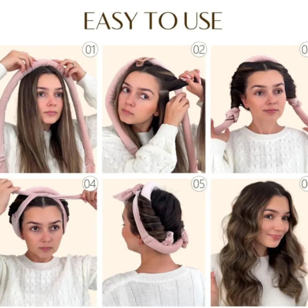 Luxury Heatless Silk Curling Ribbon Set - Effortless Overnight Curls Without Damage