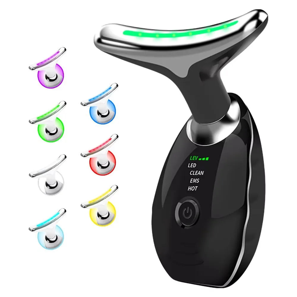 3 Colors/7 Colors Face Neck Massager Household Lifting And Firming Facial Electric Introduction Beauty Massage Face Care Tools